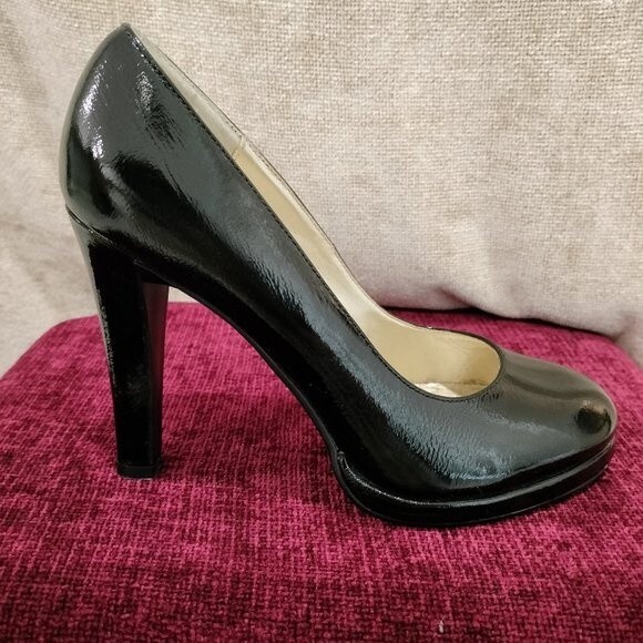 Colin Stuart Black Leather High Heel Pump Size 7 - Picture 1 of 7